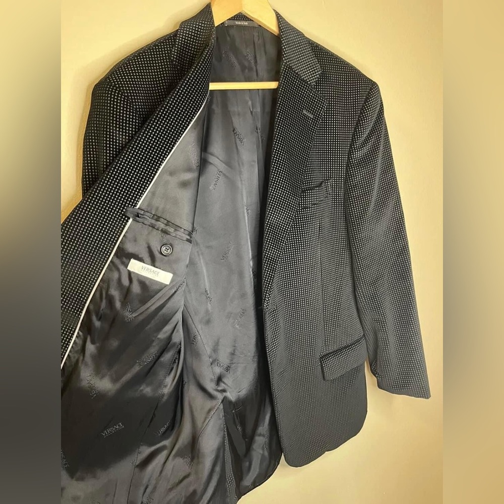 Versace Collection Men’s Suede Button Suit Jacket - Picture 9 of 13